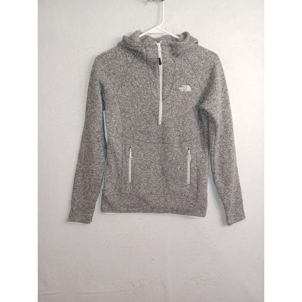 The North face Sweater Knit Fleece Full Zip Heathered Gray Jacket XS Hoodie